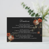 Dark Floral Rozen Dutch Masters Wedding Routebesch Informatiekaartje (Staand voorkant)