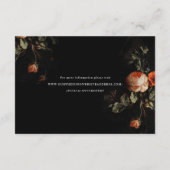 Dark Floral Rozen Dutch Masters Wedding Routebesch Informatiekaartje (Achterkant)