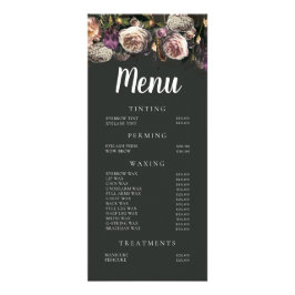 Dark Floral Salon Stylist Menu Winkel Prijslijst