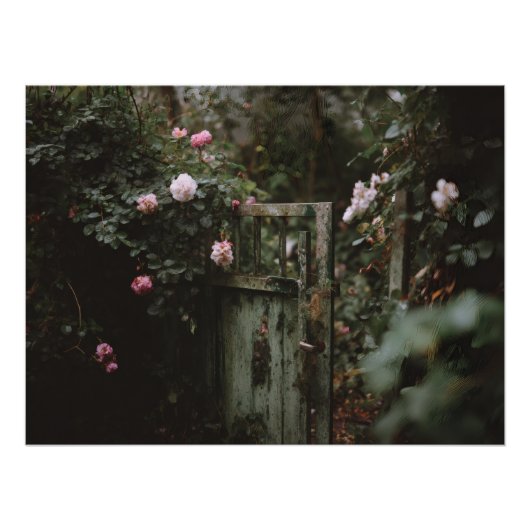 Dark Floral Secret Garden Door Perfect Poster (Voorkant)
