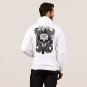 "Dark Floral Skull with Mystical Accents" Hoodie (Achterkant volledig)