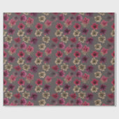 Dark Floral Spring Wrapping Paper Cadeaupapier (Vlak)