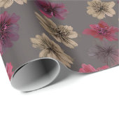Dark Floral Spring Wrapping Paper Cadeaupapier (Rol Hoek)