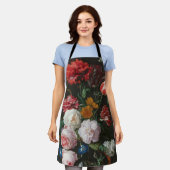Dark Floral still Life Apron Schort (Gedragen)