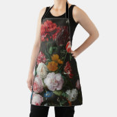 Dark Floral still Life Apron Schort (Insitu)