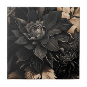 Dark Floral Tegeltje (Voorkant)