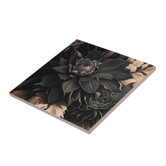 Dark Floral Tegeltje (Zijkant)