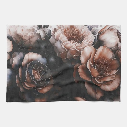 Dark Floral Theedoek (Horizontaal)