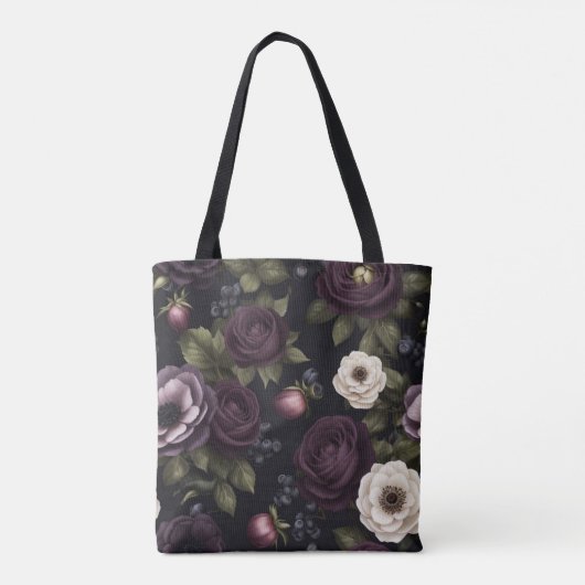 Dark Floral Tote Bag (Achterkant)