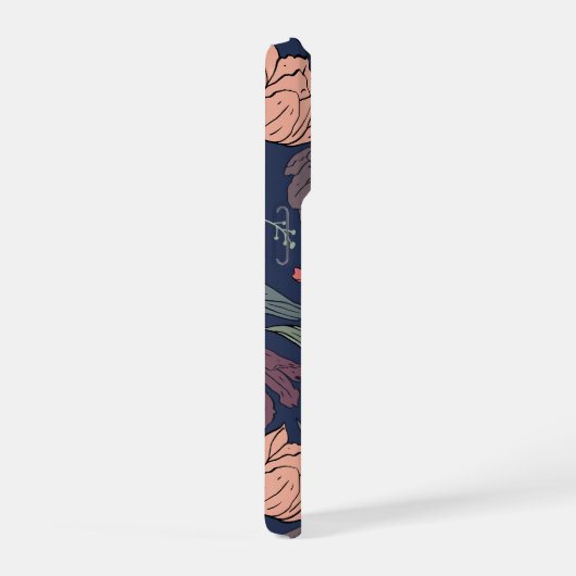 Dark Floral Tulip Pattern Phone Case iPhone Hoesje (Rechterkant)