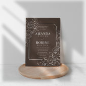 Dark Floral Wedding Invitation Kaart