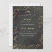 Dark-floral Wedding Invitation Kaart (Achterkant)