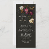 Dark Floral Wedding Program Elegant Burgundy (Voorkant)