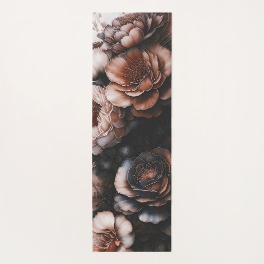 Dark Floral Yogamat (Achterkant)
