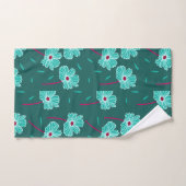 Dark Florals Blauwgroen Bad Handdoek (Handdoek)