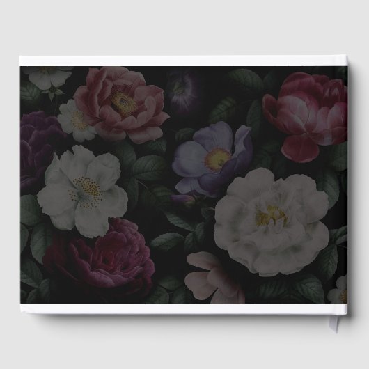 Dark Florals Modern Wedding Invitation Gastenboek (Achterkant)