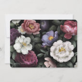 Dark Florals Modern Wedding Invitation Kaart (Achterkant)