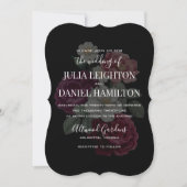 Dark Florals Modern Wedding Invitation Kaart (Voorkant)