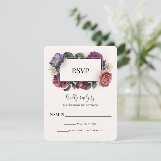 Dark Florals Reply Kaart (Staand voorkant)