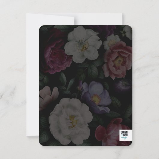Dark Florals Reply Kaart (Achterkant)