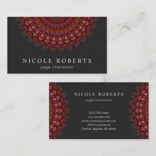 Dark Flower Garden Mandala Visitekaartje (Voorkant / Achterkant)