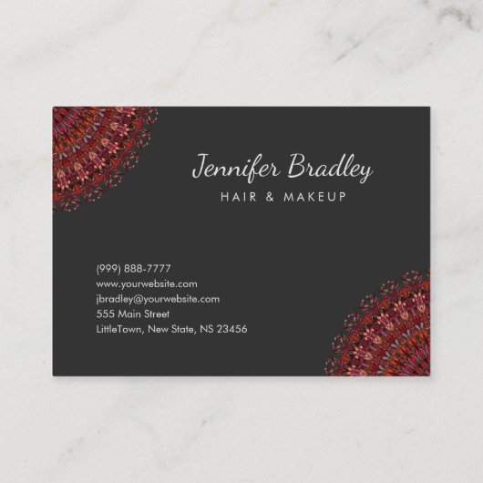 Dark Flower Garden Mandala Visitekaartje (Achterkant)