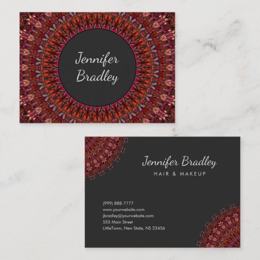 Dark Flower Garden Mandala Visitekaartje (Voorkant / Achterkant)