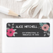 Dark Flower Return-adreslabel Etiket (Insitu)