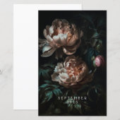 Dark Flowers Custom Text Planner Dashboard (Voorkant / Achterkant)