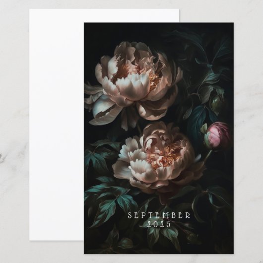 Dark Flowers Custom Text Planner Dashboard (Voorkant / Achterkant)