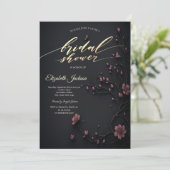 Dark Flowers Gotisch Vrijgezellenfeest Kaart (Staand voorkant)