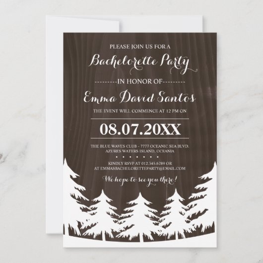 Dark Forest Bachelorette Party nodigt uit Kaart (Voorkant)