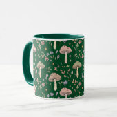 Dark Forest Emerald Fungi Seamless Pattern Moody Mok (Voorkant links)