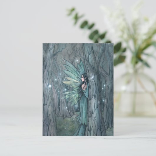 Dark Forest Fairy Mystieke Fantasy Art Briefkaart (Staand voorkant)