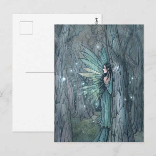 Dark Forest Fairy Mystieke Fantasy Art Briefkaart (Voorkant / Achterkant)