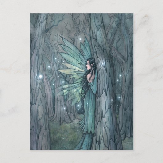 Dark Forest Fairy Mystieke Fantasy Art Briefkaart (Voorkant)