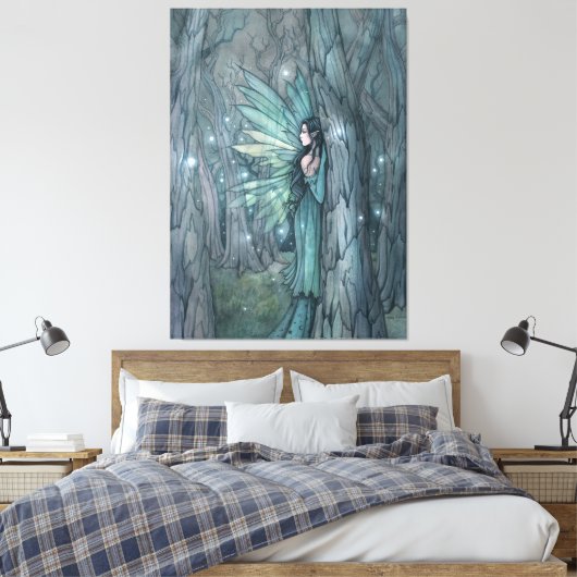 Dark Forest Fairy Mystieke Fantasy Art Canvas Afdruk (Insitu (Slaapkamer))
