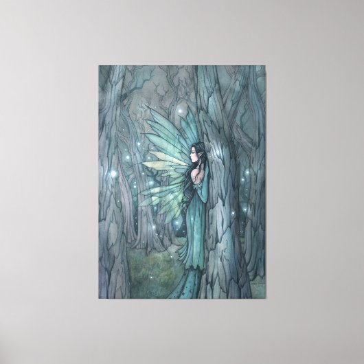 Dark Forest Fairy Mystieke Fantasy Art Canvas Afdruk (Voorkant)