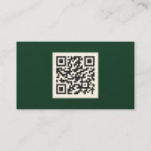 Dark Forest Green & Gold QR Code Visitekaartje (Achterkant)