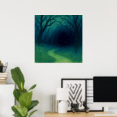 Dark Forest Path - Impressionisme Stijl Kunst Poster (Thuiskantoor)