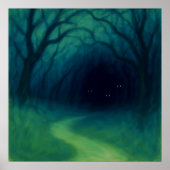 Dark Forest Path - Impressionisme Stijl Kunst Poster (Voorkant)