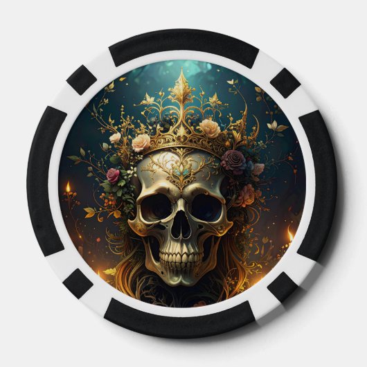 Dark Forest Skull Poker Chip (Achterkant)