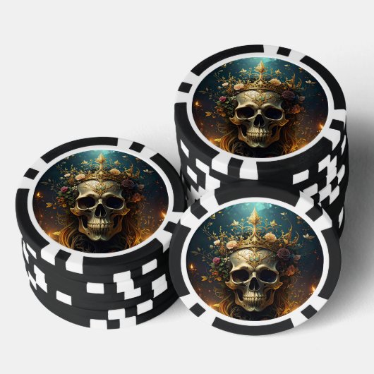 Dark Forest Skull Poker Chip (Opstapeling)
