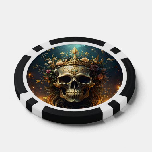 Dark Forest Skull Poker Chip (Enkel)