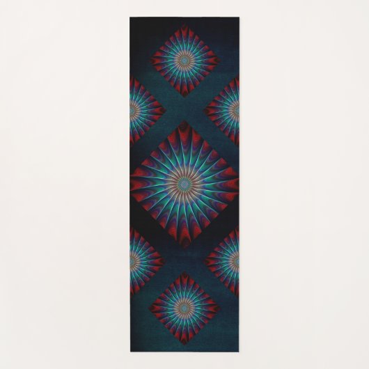 Dark Fractal Diamond Pattern Yogamat (Voorkant)