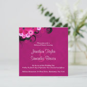 Dark Fuchsia 5.25" Bruiloft repetitie diner uitnod Kaart (Staand voorkant)