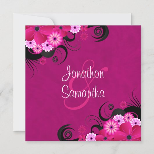 Dark Fuchsia 5.25" Bruiloft repetitie diner uitnod Kaart (Achterkant)