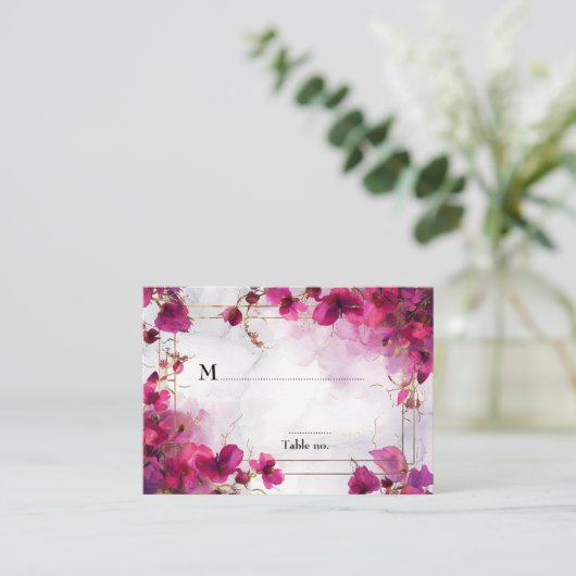 💍Dark Fuchsia Enchantment Waterverf Plaatskaartje (Staand voorkant)