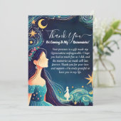 Dark Fun Star Prom Sterrennacht Sky Quinceanera Bedankkaart (Staand voorkant)