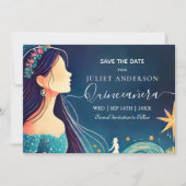 Dark Fun Star Prom Sterrennacht Sky Quinceanera Save The Date (Voorkant)